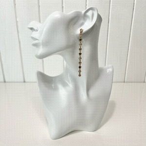 Gold Rhinestone Shoulder Duster Earrings